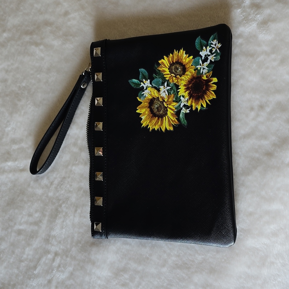 White House Black Market Sunflower Pouch Wristlet
